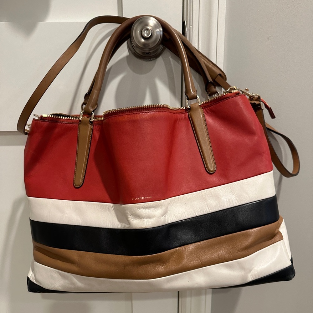 Coach Large Borough Bag Striped
